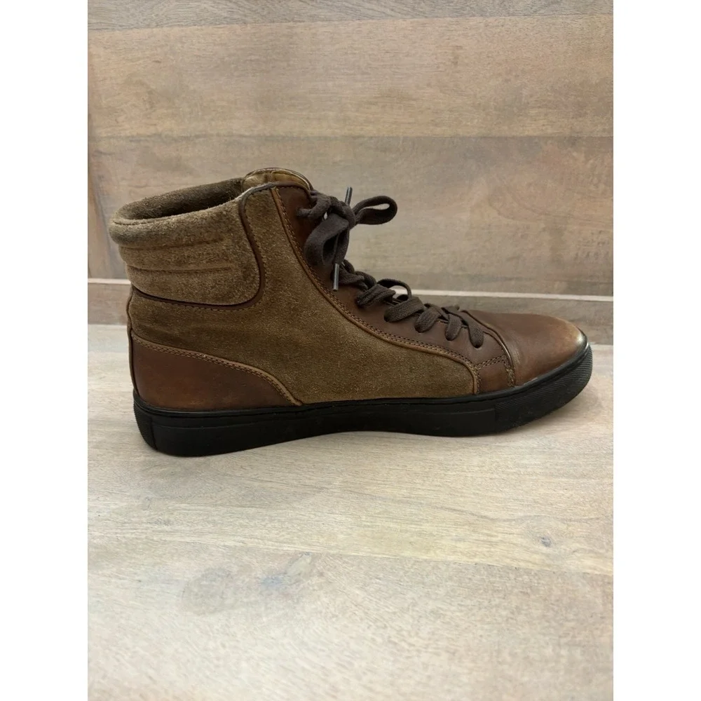 Kenneth Cole Reaction Call The Shots 2 Brown Leather Sneaker 8.5 M High Top